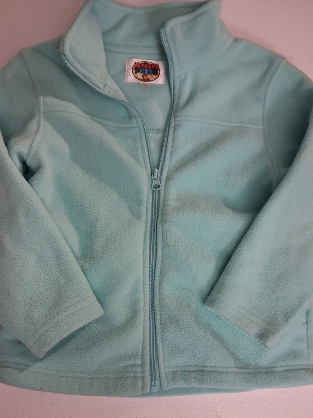 Outdoor Kids Light Aqua Fleece Zip-Up Jacket
